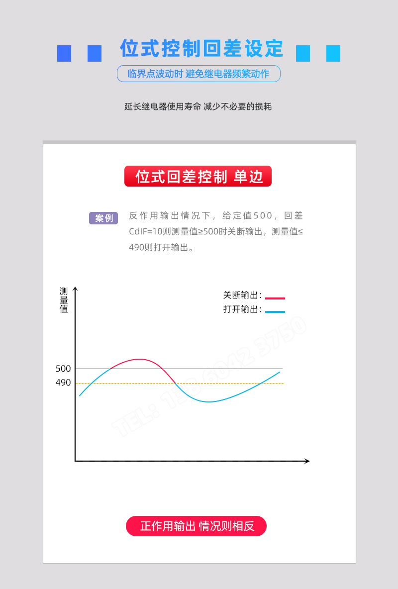 單邊式、位式回差控制，避免控制臨界點(diǎn)頻繁動作