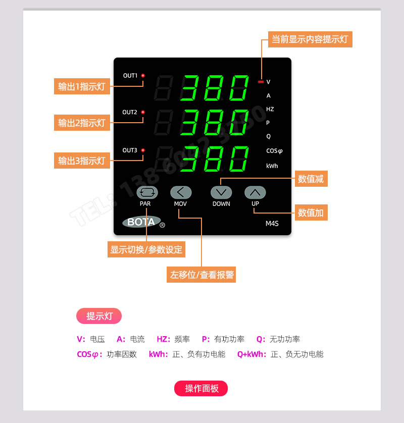 伯特M45/46 操作面板